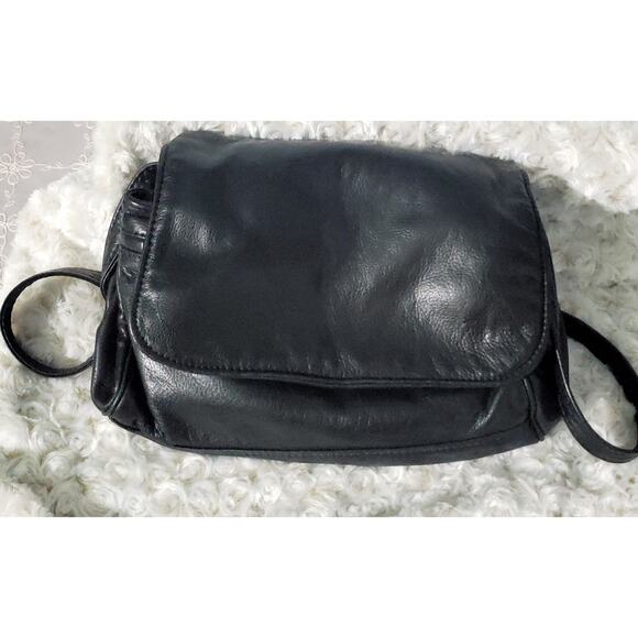 Victoria Leather Co Soft Black Leather Shoulder Bag multiple compartments - Picture 1 of 14